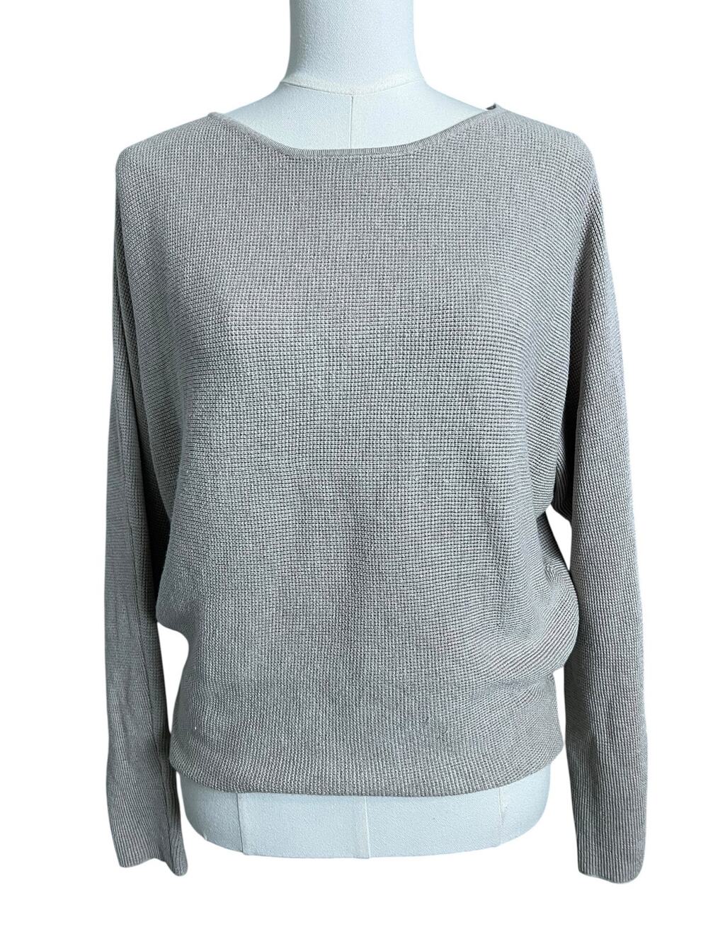 Cyrus Beige Textured Dolman Sleeve Knit Sweater Lightweight Women's Medium